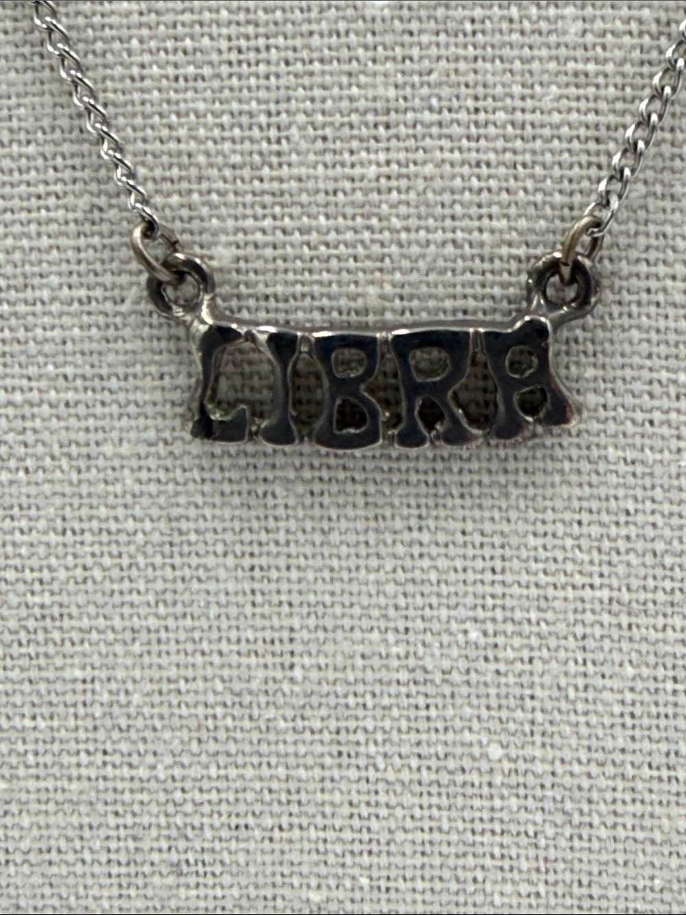 Libra Zodiac Nameplate Necklace